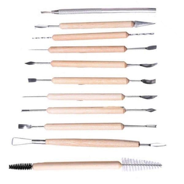 11Pcs/Set Carving Crafts Wooden Clay Sculpture Kit Sculpt Smoothing Wax Carving Pottery Ceramic Tools Modeling Sculpting Tools