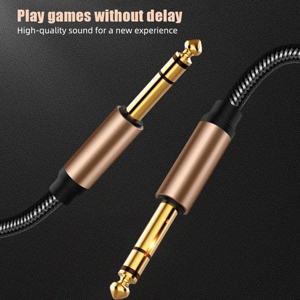 6.35mm 1/4" Male TRS To 6.35mm 1/4" Male TRS Balanced Stereo Audio Cable Gold-Plated Jack 6.35 mm To 6.35 mm Guitar Cable