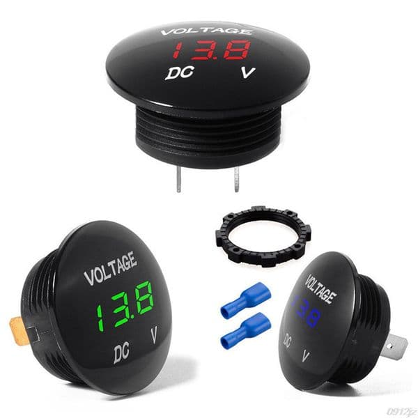 DC 12V-24V Digital Voltage Meter Car Motorcycle Voltmeter Voltage Tester for Car Auto Motorcycle Boat ATV Truck