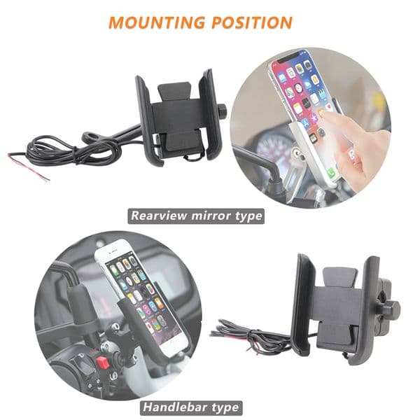 For Ducati XDiavel/S Streetfighter 848 V4S 1100 Multistrada V2S 2025 950S 1260S 1200/S 620 1000 DS USB Charging new Phone Holder Stand