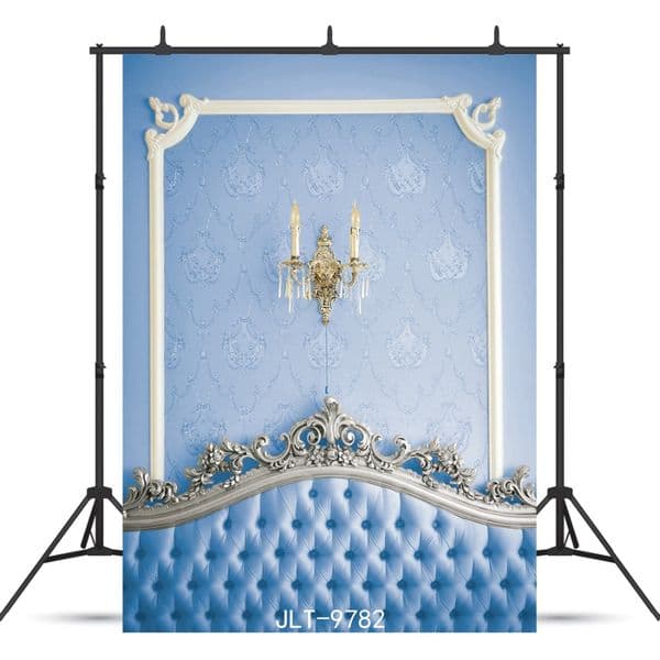 Blue Headboard Decorations Vinyl Photographic Background For Baby Shower New Born Children Portrait Backdrops Photocall Shoot