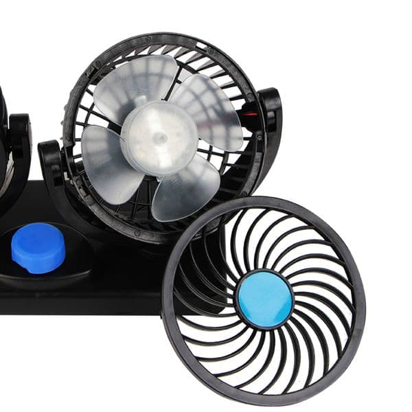 Low Noise Cooling Air Fan 12V/24V 360 Degree Rotating All-Round Adjustable Car Auto Air Cooling Dual Head Fan