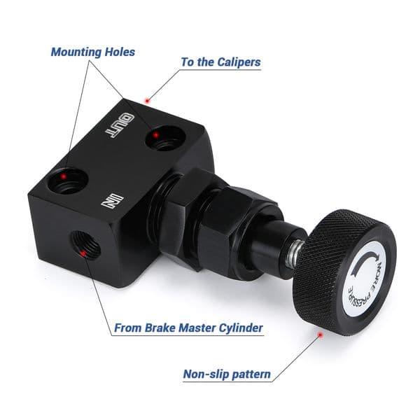 VR - Brake Proportioning Valve 1/8NPT Bias Adjustable Lever Type Screw Knob Control VR3315