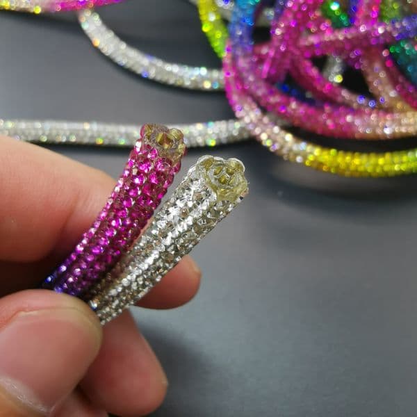 40cm*6mm Glitter Sequins Rhinestones Soft Tube Cord Rope String for DIY Clothing Shoes Hat Jewelry Bracelet Party Decoration