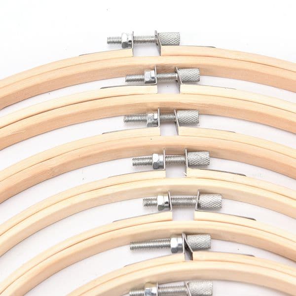 New1pc Wooden Handy Cross Stitch Machine Embroidery Hoop Ring Bamboo Frame Embroidery Hoop Round Needlecraft Sewing Tools