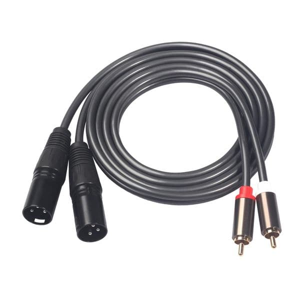 2RCA Male to 2 XLR Male Audio Cable Cord Aluminum Alloy Shell Zinc Alloy Head for Amplifier Mixer Home Theater System