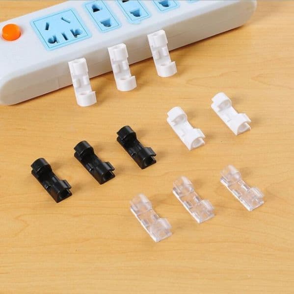 20Pcs Self-adhesive Cable Clips Holder Desk Cable Management Cord Organizer Line Fixed Clamps for Car Office Home Wall PC