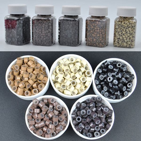 5 Colors Micro Rings 4.0MM 1000pcs Micro Crimp Beads Micro Bead Hair Silicone Ring/Links/Beads For Hair Extensions