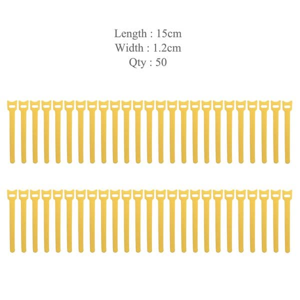 50Pieces x Self Adhesive Hook Loop Cable Ties Fastener Strap Cord Organizer 12x150mm Self adhesive tape