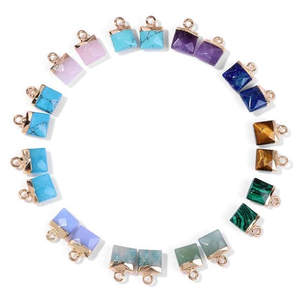 Carved Mini Bag Shape Stone Pendant Natural Stone Charm Rose Quartzs Amethysts Apatites Pendant Pendant For Women Craft Jewelry