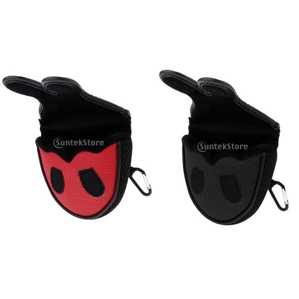 15x12cm / 6x4.7nch PU Golf Mallet Head Cover Putter Headcover Protector Guard Sleeve Black Red