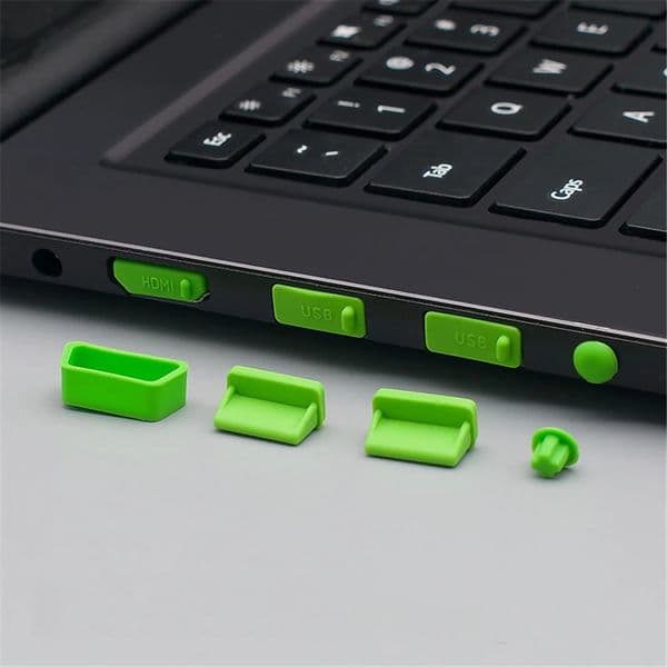 R9JA Silicone Micro USB Port Cover Anti Dust Protector for Desktop PC Laptops Stopper Socket Protecor Kit