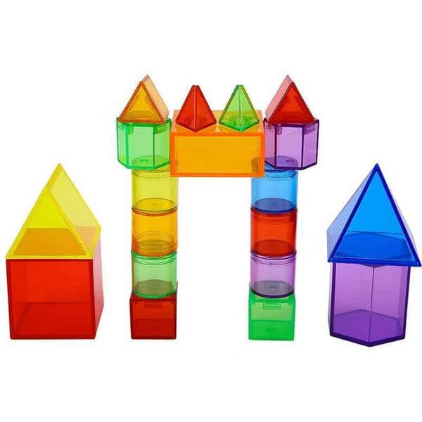 Childrens transparent block Montessori toy 3D geometric shape DIY sensor game Diocese education learning education assistance W241109
