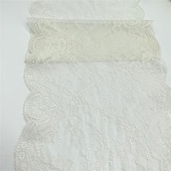 3y/lot Width 8 7/8 in White Gold Shimmer Elastic Stretch Lace Trim Lingerie Sewing Craft DIY Apparel Fabric Lace Garment Accesso
