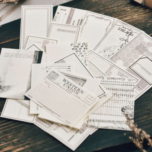 24 Pcs Vintage Junk Journal Ephemera Memo Pad Craft Paper Decorative DIY Album Diary Memo Pad Scrapbooking Material Supplies