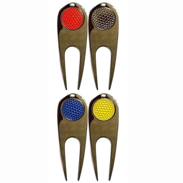 Magnetic Golf Divot Repair Tool Zinc Alloy Portable Pitch Groove Cleaner Pitchfork with Marker Golf Equipment GOLF Training Aids
