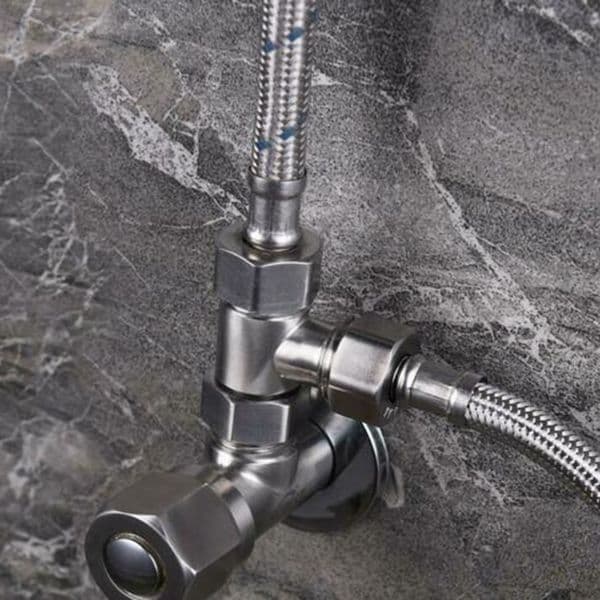 Toilet 304 Copper T Adapter G1/2" T-Valve Diverter Valve Three-way Device Hole Water Pipe For Bath Bidet Sprayer Shower