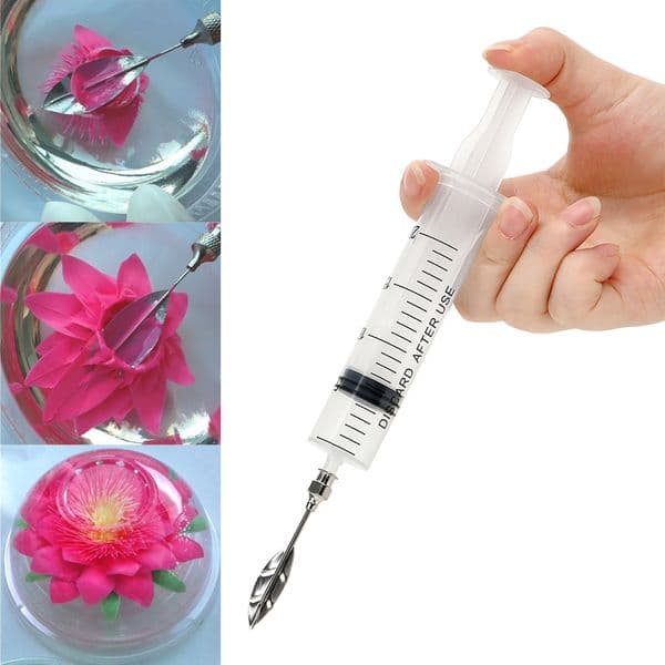 NICEYARD 3D Jelly Flower Cake Jello Gelatin Art Tool Russia Nozzle 10 pcs Pudding Nozzle +1 Syringe Tools Cake Decorating Tools