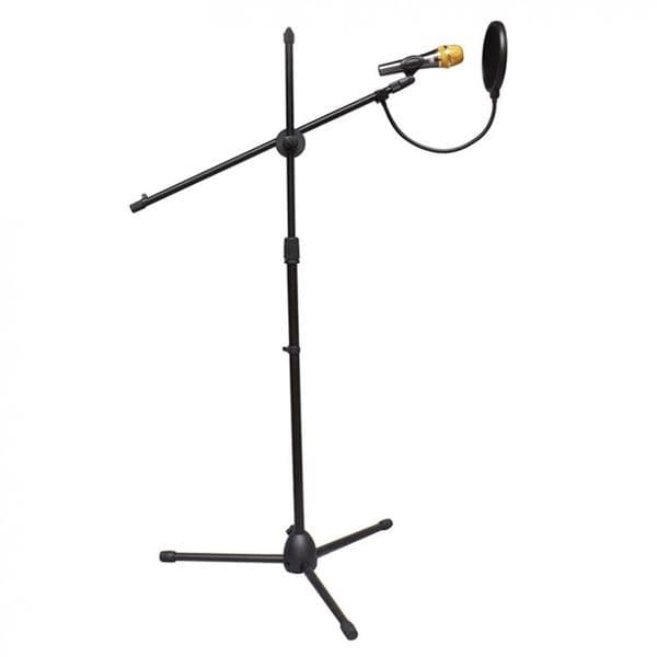 Professional Swing Boom Floor Metal Stand Microphone Holder Microphone Stand Adjustable Stage Tripod with Pop Filter for Option