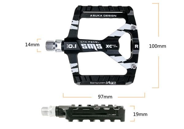 Mtb Bicycle Pedals Seal Bearing Axle CNC Aluminum Alloy Ultra Light Non-slip Durable Flat Foot Mountain Bike Pedal