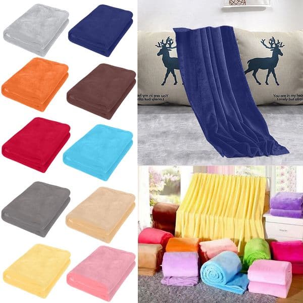 50X70CM Fleece Throw Blanket Extra Soft Warm Fuzzy Bed Plush Lightweight Microfiber Couch Sofa Blankets
