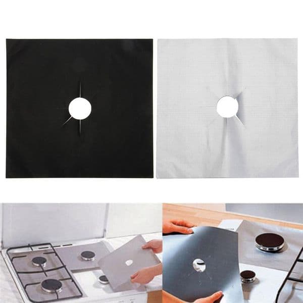 2/4pcs 27*27Cm Kitchen Reusable Gas Cover Stove Burner Mat Temperature Anti-fouling Oil Protector Pad Liner Cleaning Tools 70%