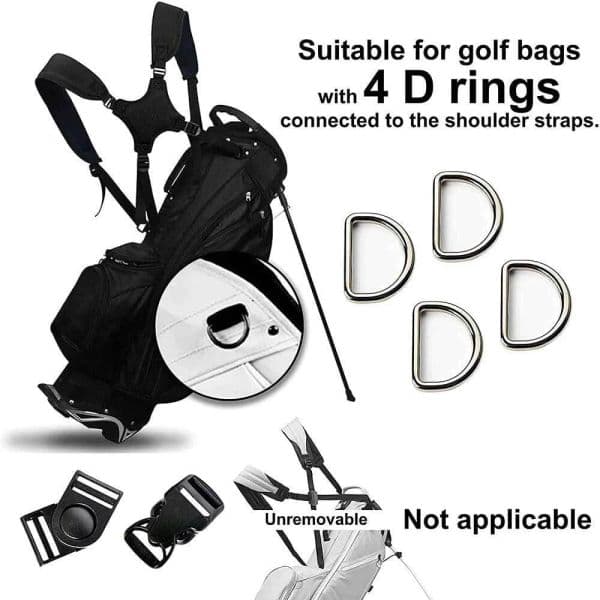 Outdoor Golf Club Bag Strap Portable Foldable Universal Waterproof Padded Golf Bag Strap Long Short Adjustable Shoulder Strap