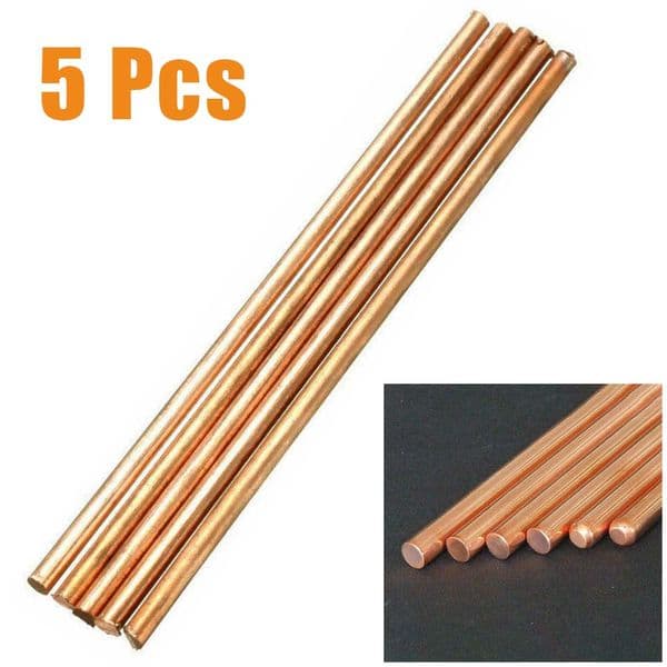 5pcs 99.9% Pure Coppers Cu Metal Rods Cylinder Diameter 4mm, Length 100mm Milling Welding Metalworking Round Bar Rod Hand Tool