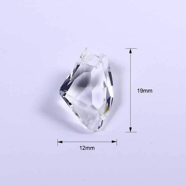 19*12mm Pendent Crystal Rhinestone Clear axe-shaped One Hole Galactic Glass Diamond Chain Necklace Pendant Jewelry Accessories