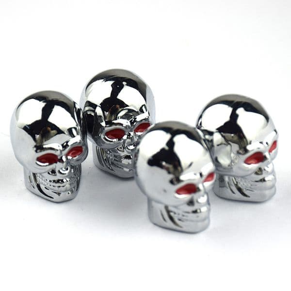 4Pcs/Set Universal Car Skull Style Hip Hop Antirust Copper Core Motorcycle Bike Car Wheel Tyre Tires Valve Stem Caps Screw Cap