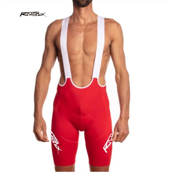Cycling Red White Bib Shorts Lycra With Thickness Summer Breathable 20D Gel Padded Bicycle Bretelle Ciclismo Masculino Pantalone