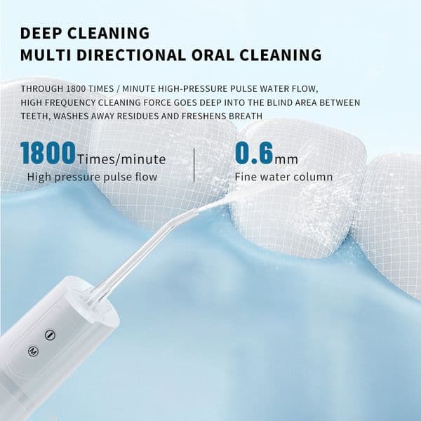 Electric Tooth Cleaner Portable Oral Irrigator USB Rechargeable 400ML Water Tank Flosser 5 Modes Dental Water Jet Teeth Cleaner