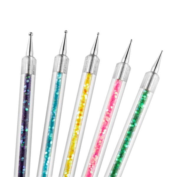 5Pcs Double Ends Nail Art Pen Polish Brush Dotting Painting UV Gel Liner Polish Brush 2 In 1 Picker Wax Pen Manicure Art Tools