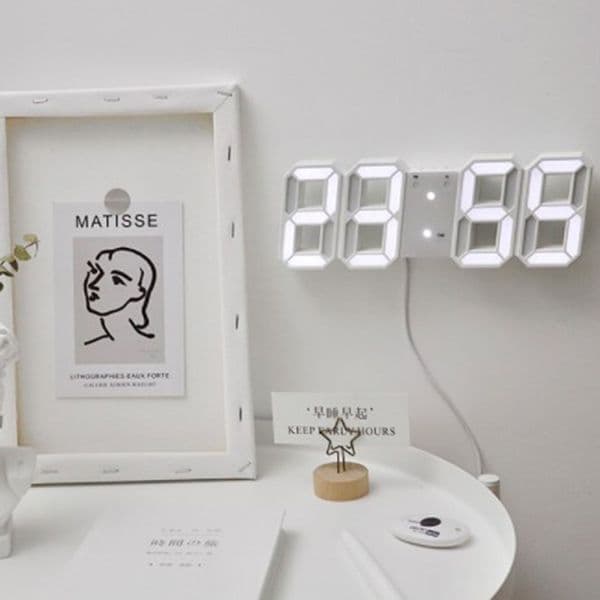 Voice Control 3D Wake Up Night Light USB LED Digital Wall Clock Table Desktop Alarm Clock Display Electronic Clock Home Decor