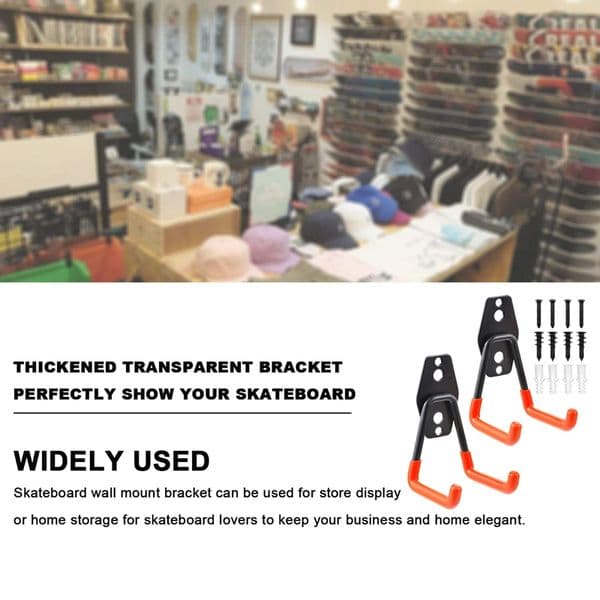 Skateboard Rack Wall Mount Hangers Skateboard Holder for Skateboards Longboards Skis Boards Penny Boards Easy to Install