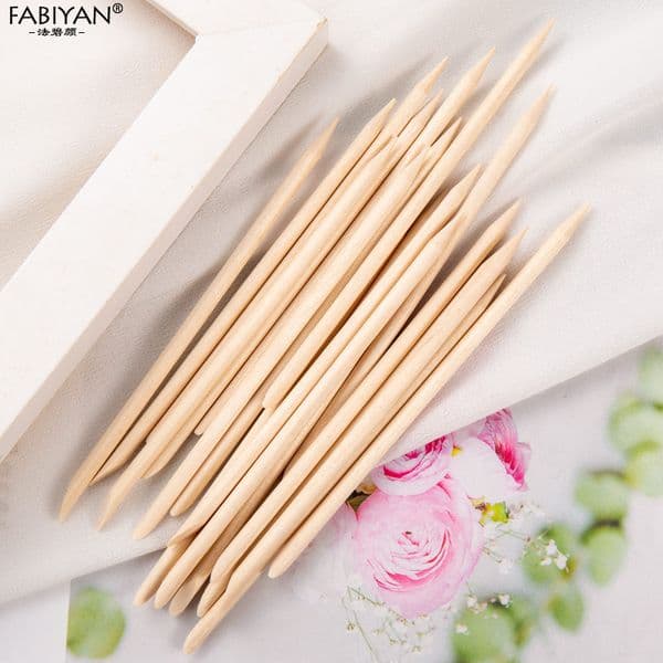 Nail Art Wooden Sticks 50/100Pcs /Lot Rhinestones Stickers Dotting Pen Pusher Polish Remover Manicure Pedicure Care Tools