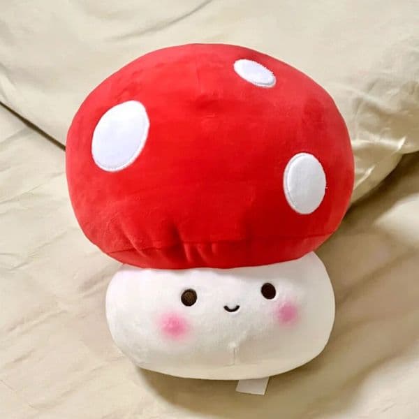 1pc 23CM Kawaii Red Mushroom Babi Plush Doll Cute Soft Stuffed Plushie Toy Decor Pillow Anime Peluche for Kid Birthday Gift