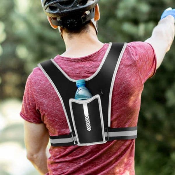 Running Vest Phone Holder for Men Women Jogger Breathable Reflective Running Chest Pouch Bag for Phone Keys Cash Water Bottle