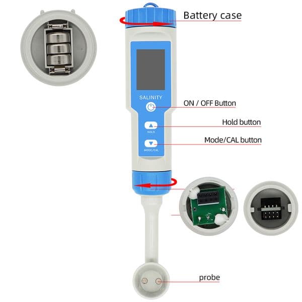 S-200 Salinometer Salinity 2 in 1 Temp Salinity Tester With ATC Foods Salt Aquarium Meter Water Detector 40%OFF