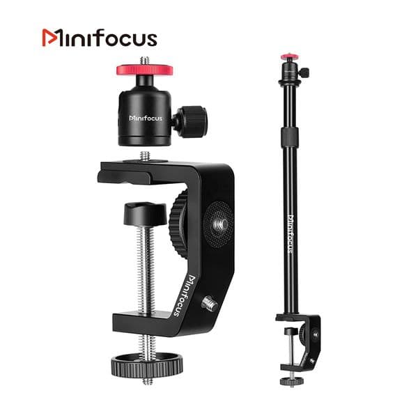Desk Mount Stand Tabletop C Clamp Mounting Adjustable Table Aluminum Light Stand for DSLR Camera Ring Light Video Panel Light