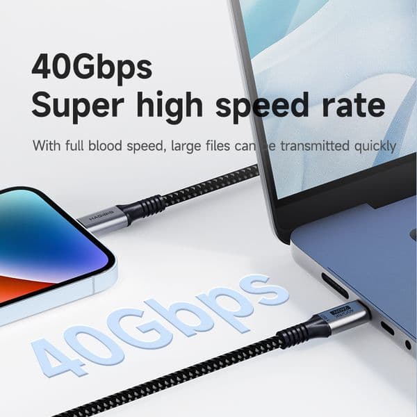 Hagibis USB 4 Cable 40Gbps USB C to USB C 240W Fast Charging 8K 60Hz Video Graphene for Thunderbolt 3/4 Laptop iPhone 15 Pro Max