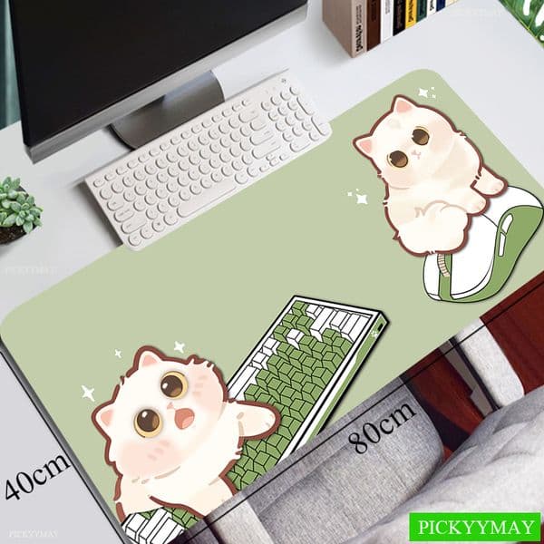 Cute Cat Mouse Pads Gaming Mousepad Gamer Mouse Mat Keyboard Mats Desk Pad Mousepads XXL 90x40cm For Computer