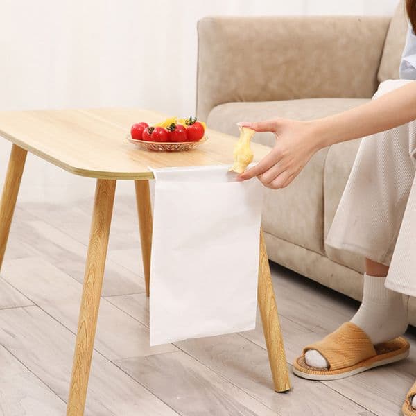 10Pcs/Pack Self-Adhesive Garbage Bags Disposable Trash Rubbish Holder Storage Bag White Garbage Bag for Auto Car Office Kitchen