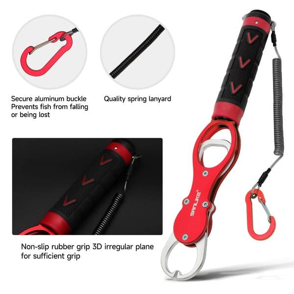 SANLIKE Fish Grip Pliers Set Aluminum Alloy Hand Grip Portable Fishing Lip Gripper Fishing Tool Accessories