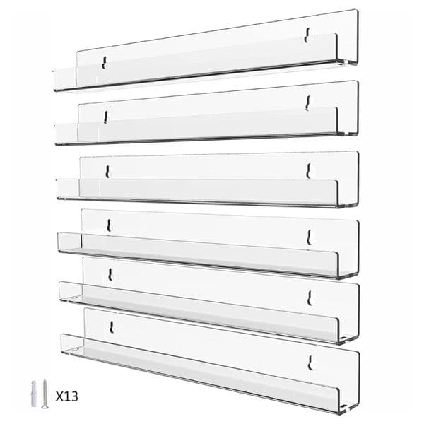 Clear Acrylic Storage Shelf Floating Display Stand Holder Household Supplies for Home Bedroom Dormitory Book Magazine
