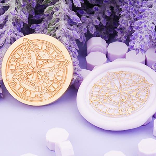 30MM Butterfly Wax Seal Stamp Retro Sealing Stamp Head For Scrapbooking Cards Envelopes Wedding Invitations Gift Packaging