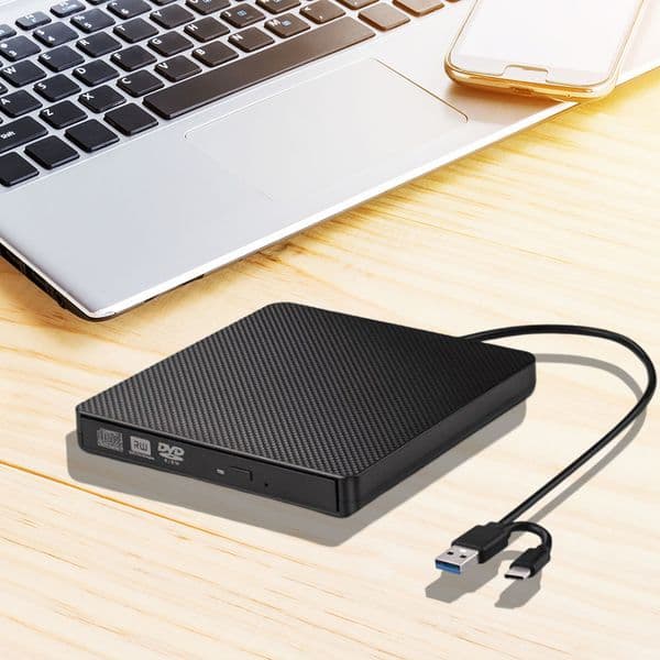 1-2PCS USB 3.0 Type-C Optical Drive Case External Mobile Enclosure DVD CD Burner Case Plug and Play for Desktop Computer Laptops