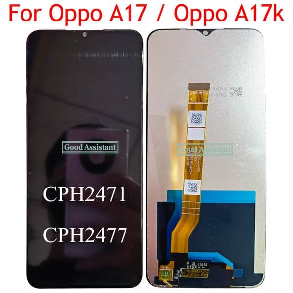 Black 6.56 Inch For Oppo A17 CPH2477 Oppo A17k CPH2471 LCD DIsplay Touch Screen Digitizer Assembly Replacement / With Frame