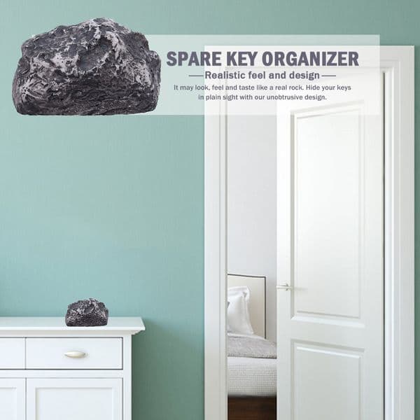 Stone Shape Mini Storage Case Weather-Proof Fake Rock Storage Case Security Resin Real-Looking Real-Feeling Hide Outdoor Stone