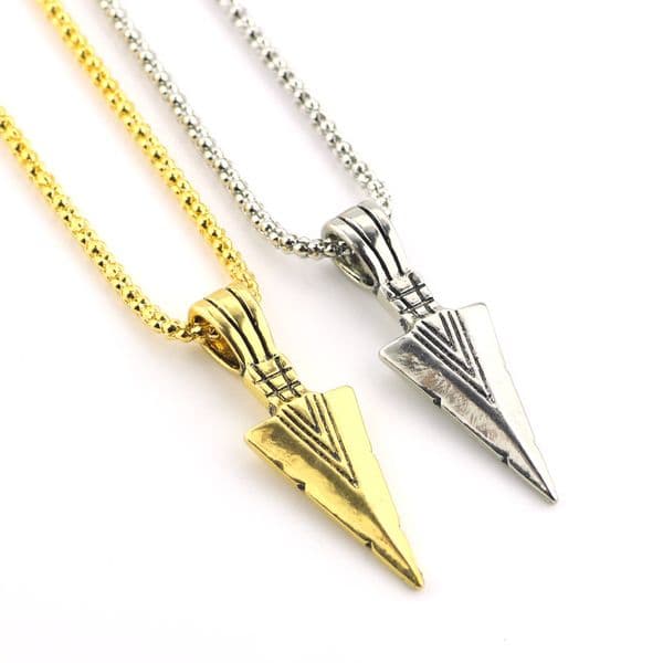 Alloy Triangle Spear Head Men's Necklace Antique Arrow Necklace Pendant Accessories